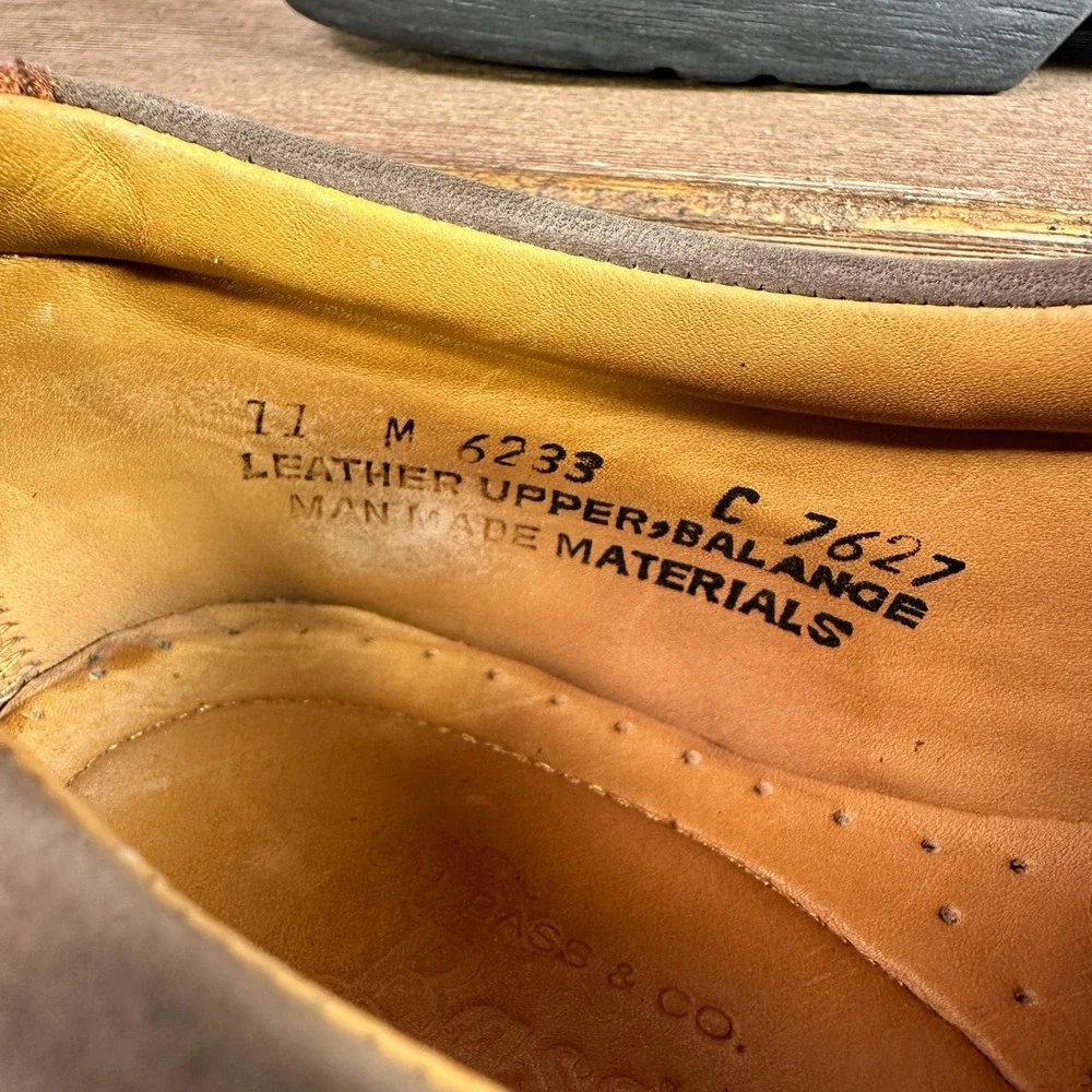 G.H. Bass Leather Oxford Saddle Shoes Mens 11 Two Tone Brogue Old Money Academia